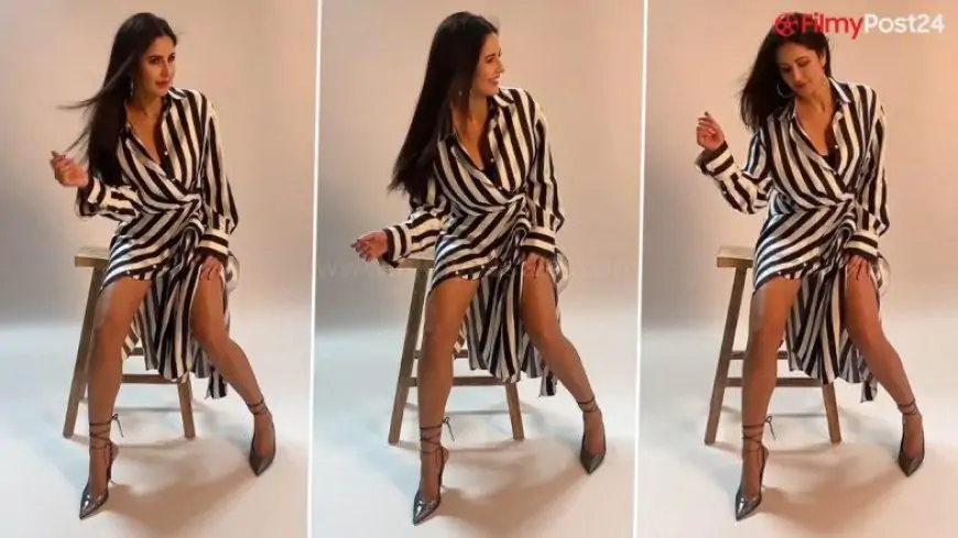 Katrina Kaif Looks Gorg As She Poses in Black and White Dress With Pointed Toe Heels in this BTS Video - WATCH